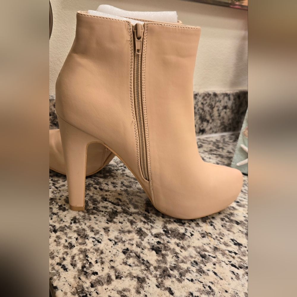 Elegant Cream Ankle Boots